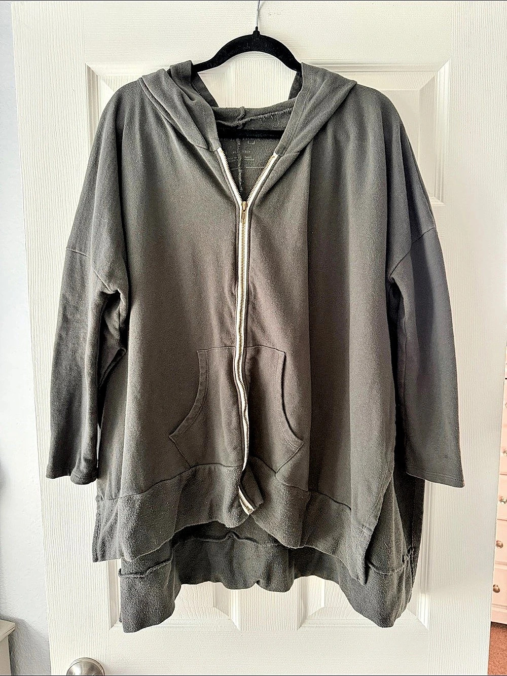 We The Free Oversized Gray Zip Hoodie